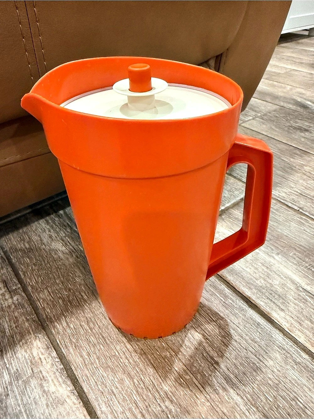 Tupperware Orange Pitcher with Lid